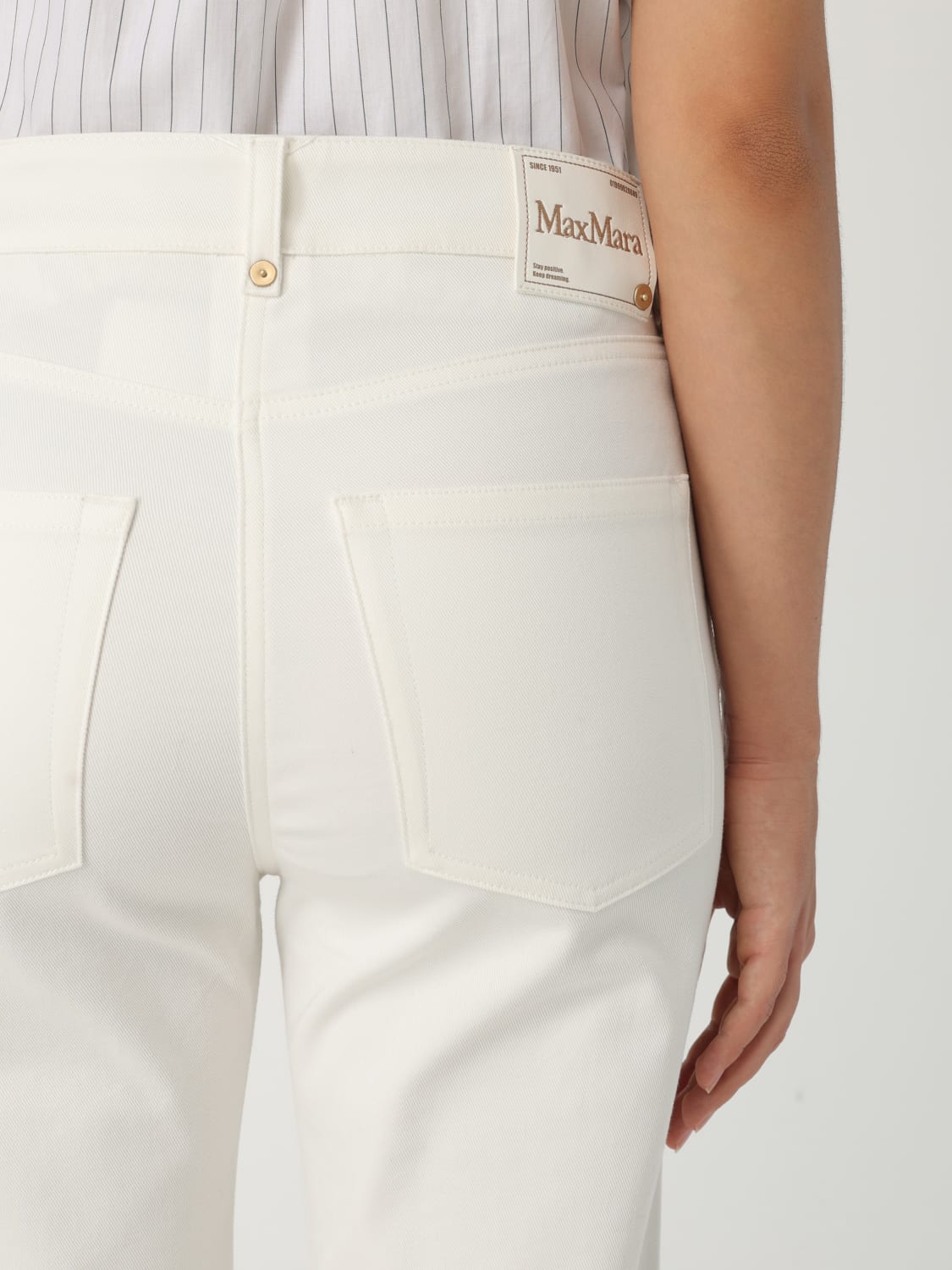 'S MAX MARA PANTALONE: Pantalone 'S Max Mara in cotone stretch , Bianco - Img 4