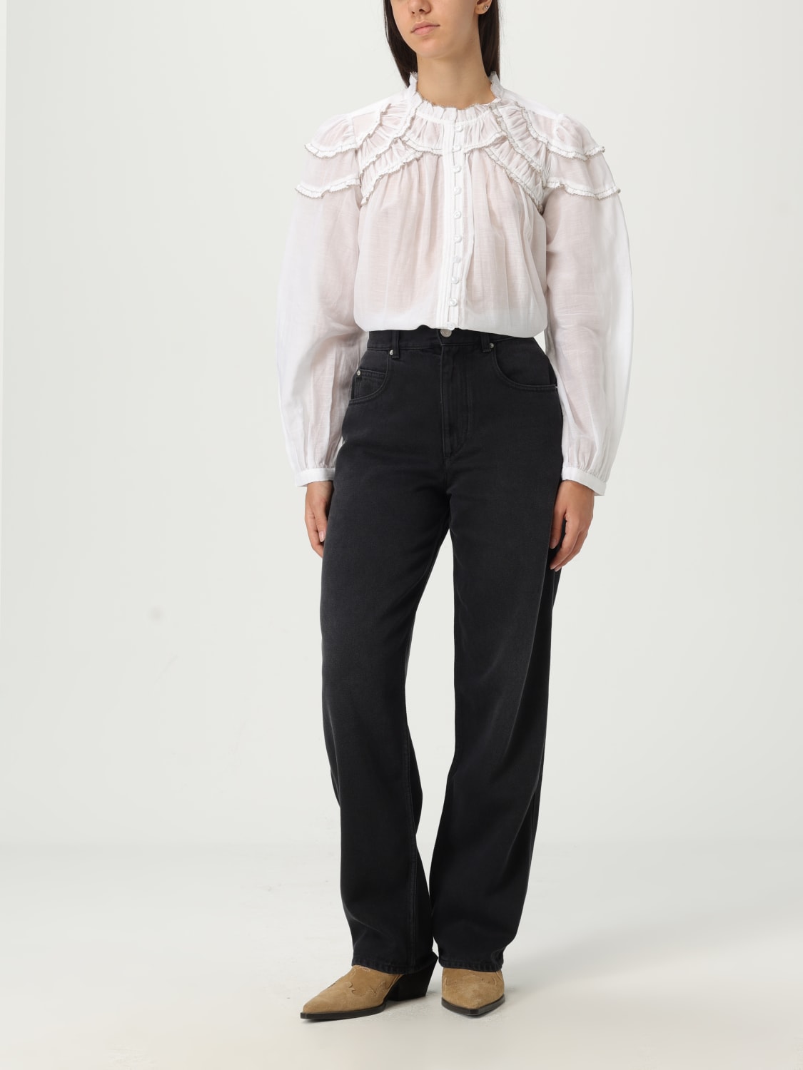 ISABEL MARANT ETOILE HEMDBLUSE: Hemdbluse damen Isabel Marant Etoile, Weiß - Img 2