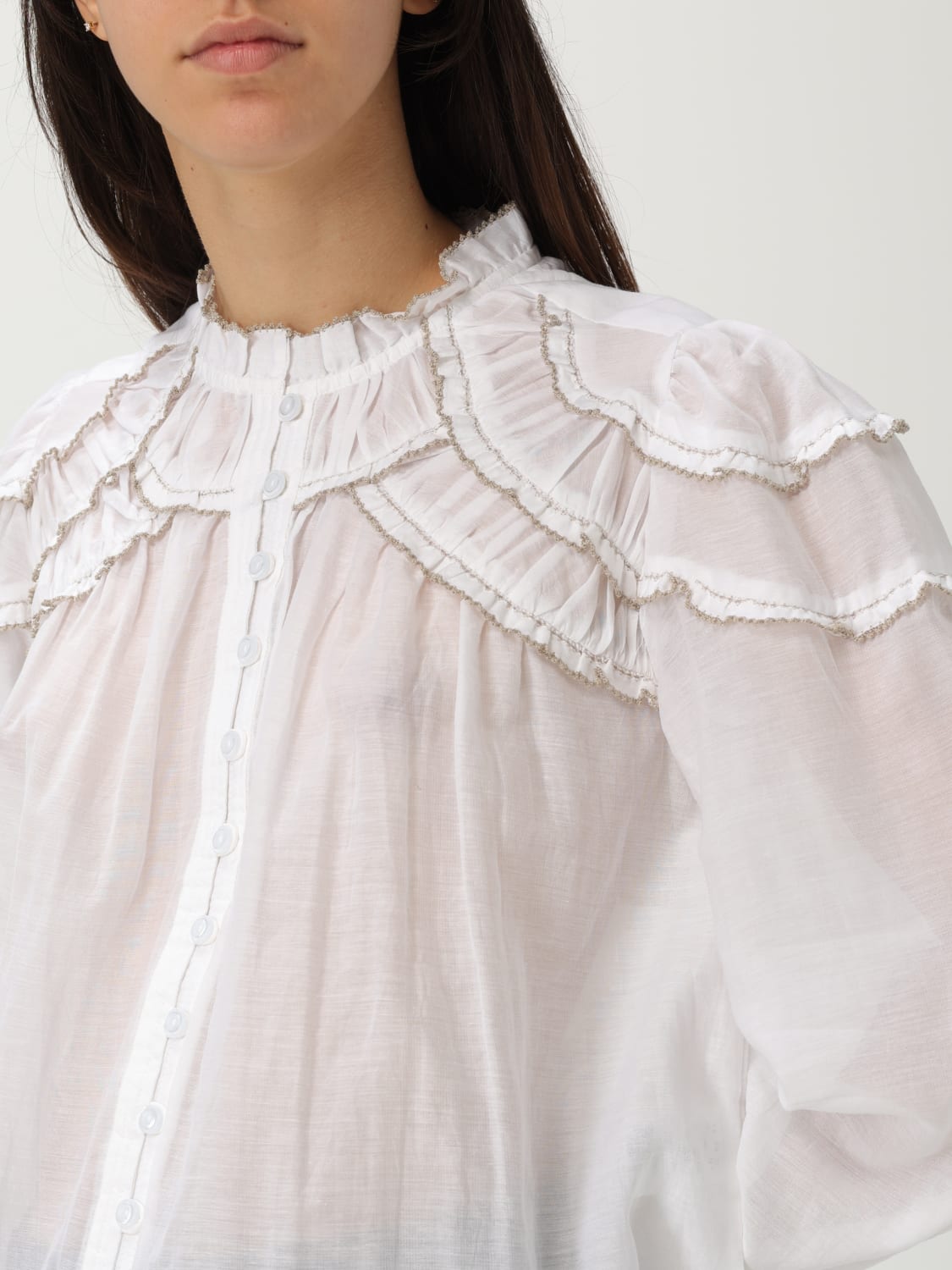 ISABEL MARANT ETOILE HEMDBLUSE: Hemdbluse damen Isabel Marant Etoile, Weiß - Img 4