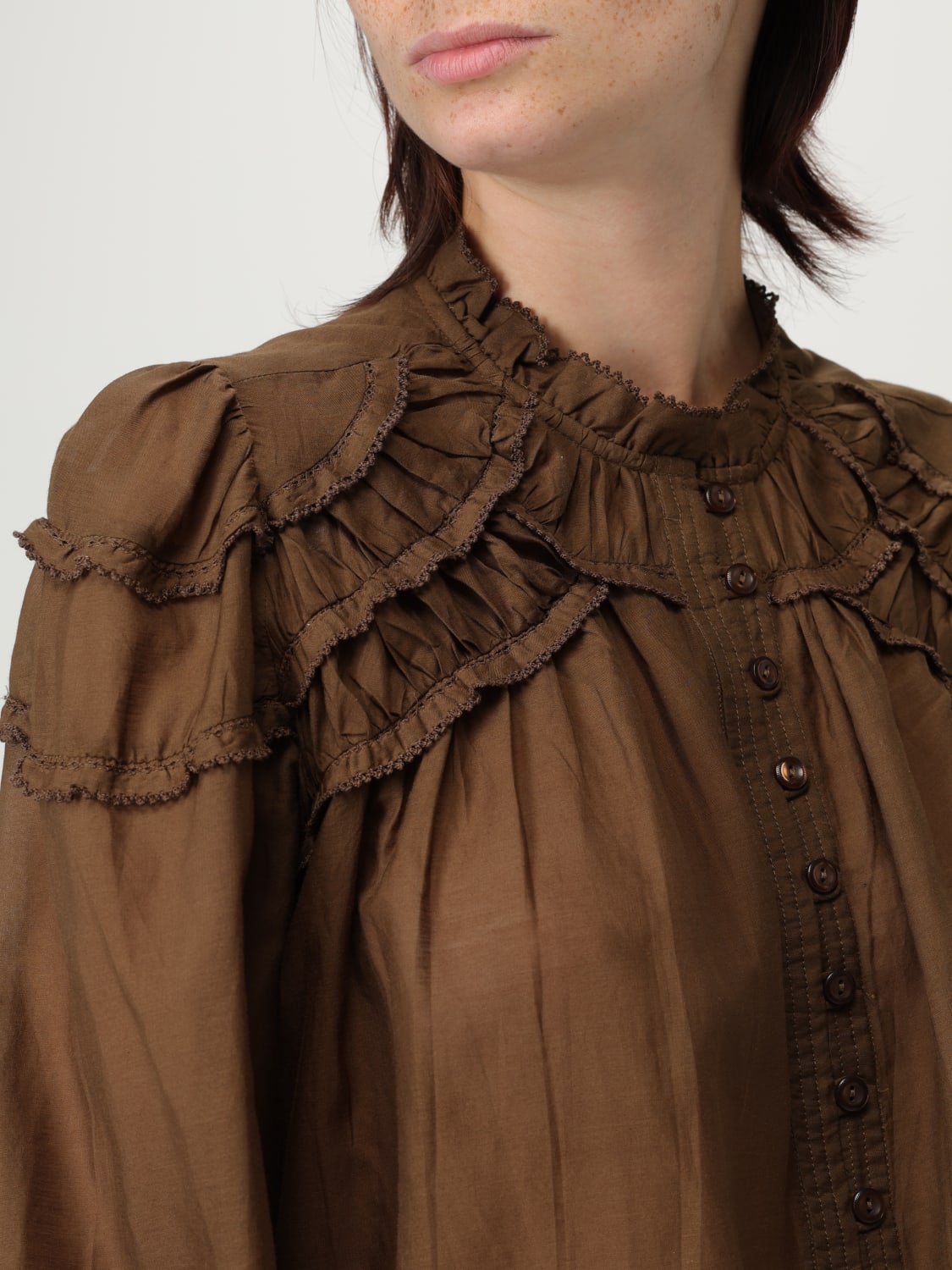 ISABEL MARANT ETOILE HEMDBLUSE: Hemdbluse damen Isabel Marant Etoile, Kaki - Img 4