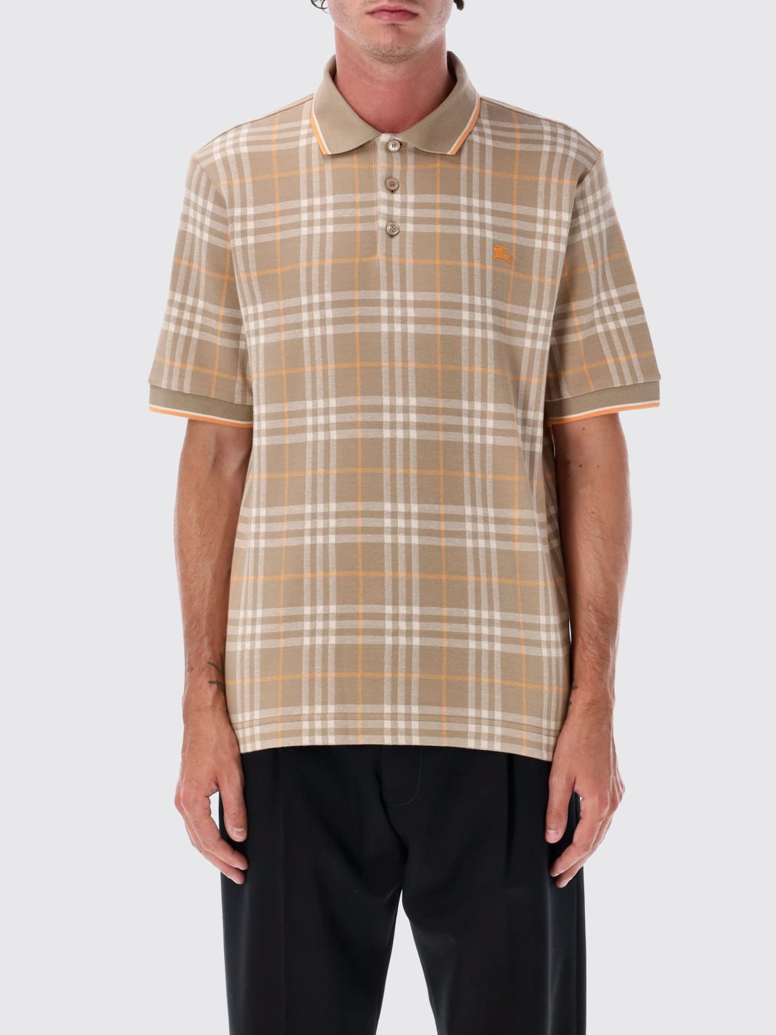 BURBERRY POLO SHIRT: T-shirt men Burberry, Beige - Img 1