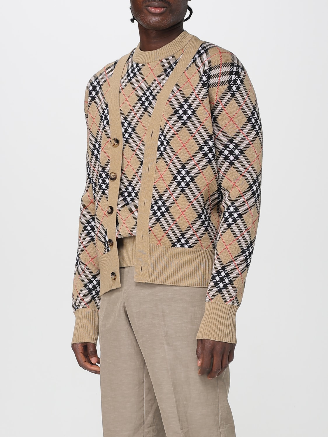 BURBERRY PULLOVER: Strickjacke herren Burberry, Sand - Img 4