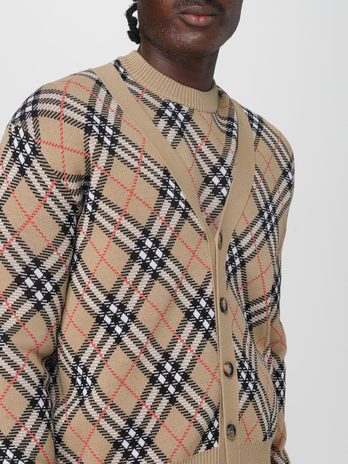 BURBERRY PULLOVER: Strickjacke herren Burberry, Sand - Img 5