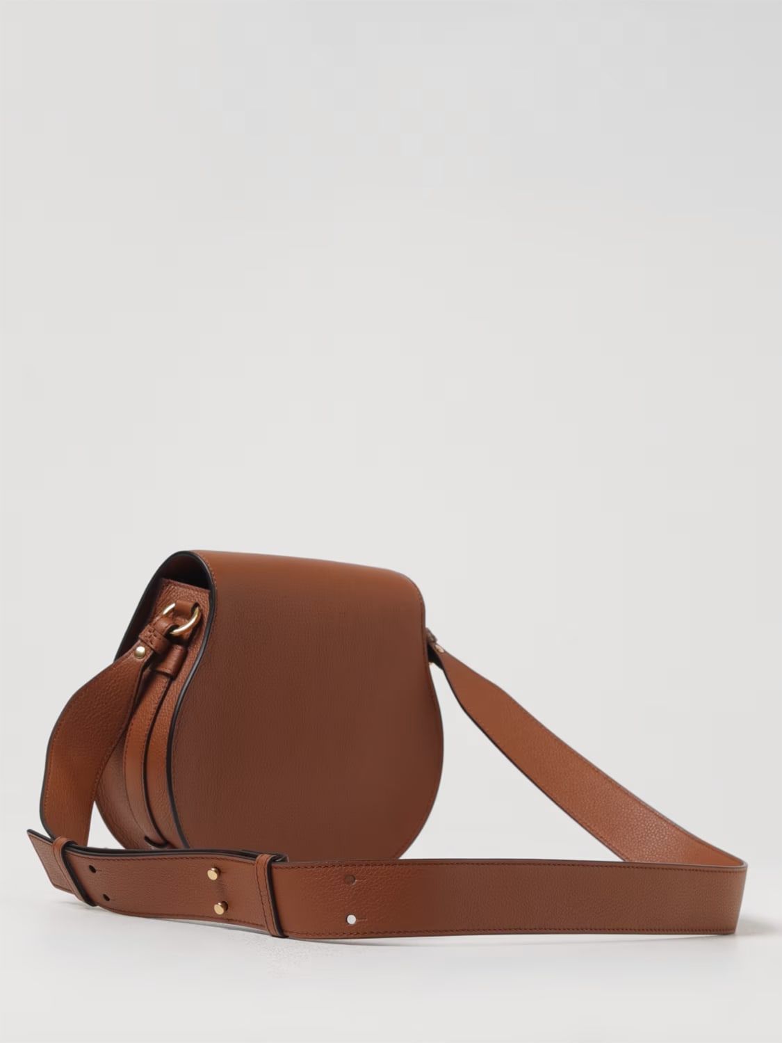 CHLOÉ BORSA MINI: Borsa Saddle Marcie Chloé in pelle a grana , Nudo - Img 3