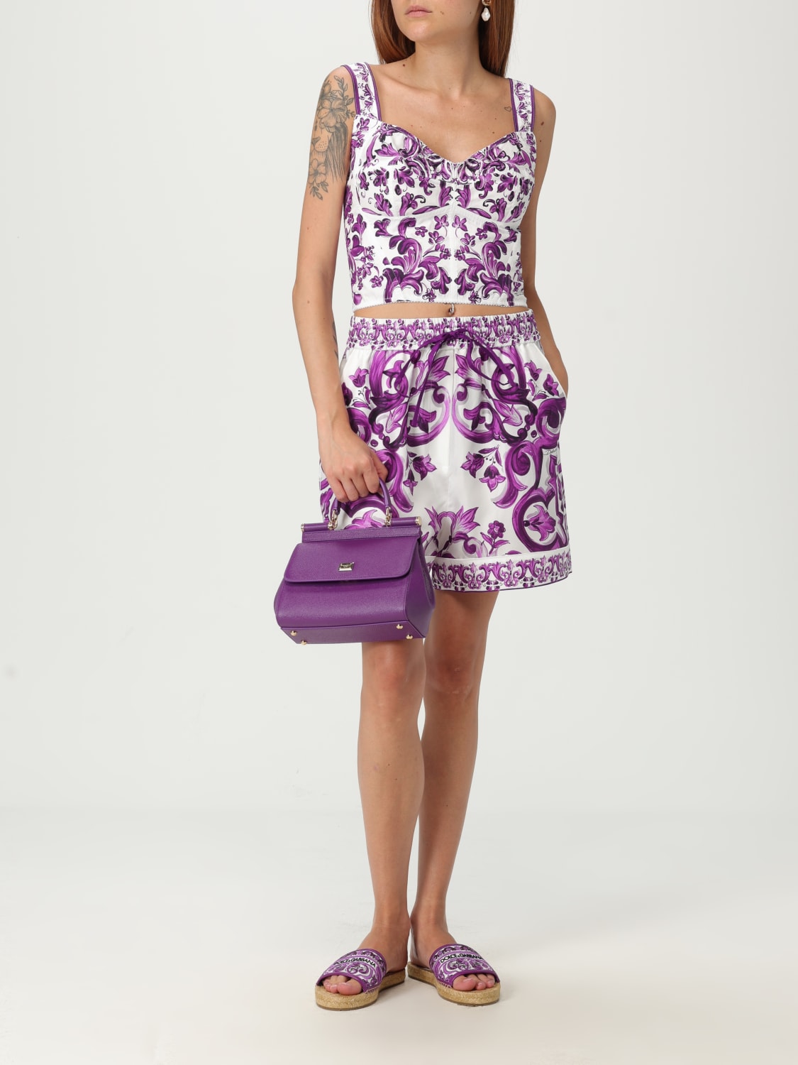 DOLCE & GABBANA PANTALONES CORTOS: Pantalòn cortos mujer Dolce & Gabbana, Violeta - Img 2