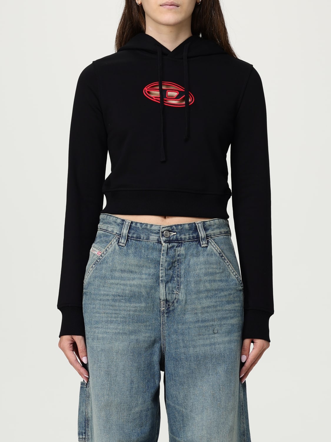 DIESEL FELPA: Felpa f-slimmy Oval D con cappuccio Diesel, Nero 1 - Img 1