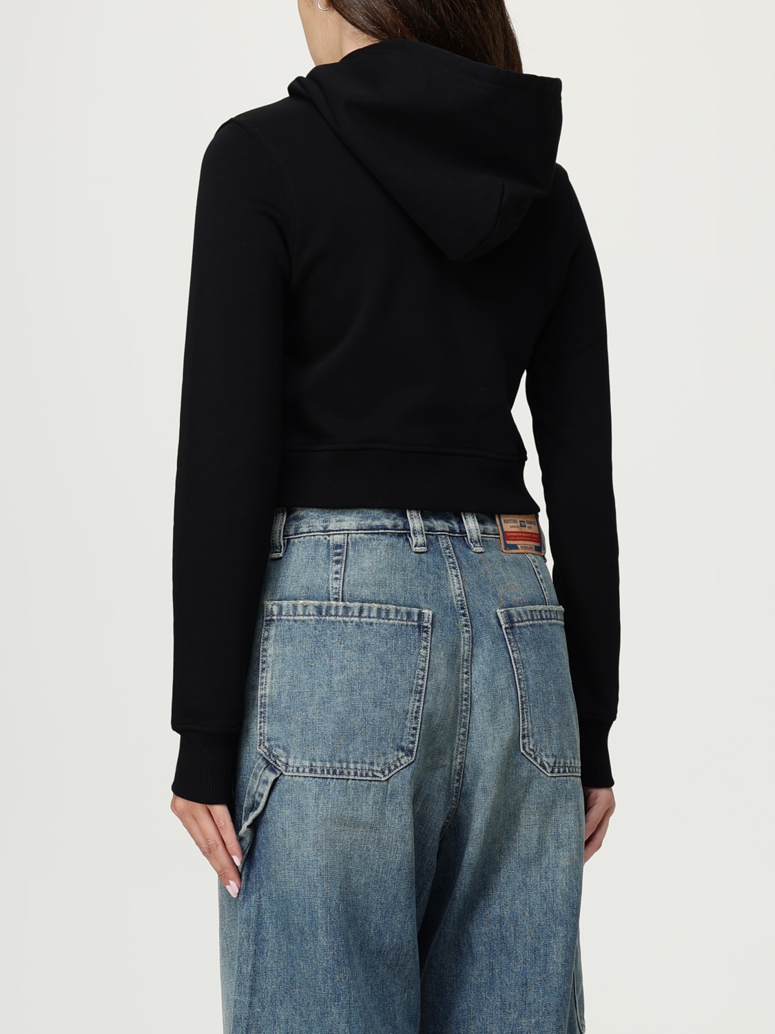 DIESEL FELPA: Felpa f-slimmy Oval D con cappuccio Diesel, Nero 1 - Img 3