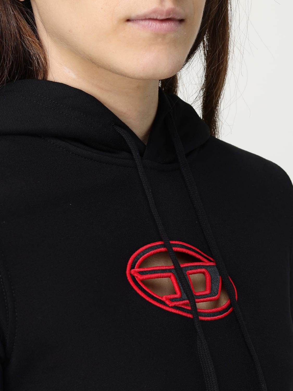 DIESEL FELPA: Felpa f-slimmy Oval D con cappuccio Diesel, Nero 1 - Img 4