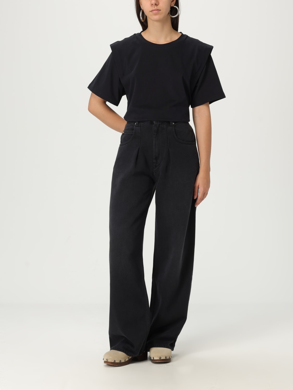 ISABEL MARANT ETOILE T恤: T恤 女士 Isabel Marant Etoile, 黑色 - Img 2