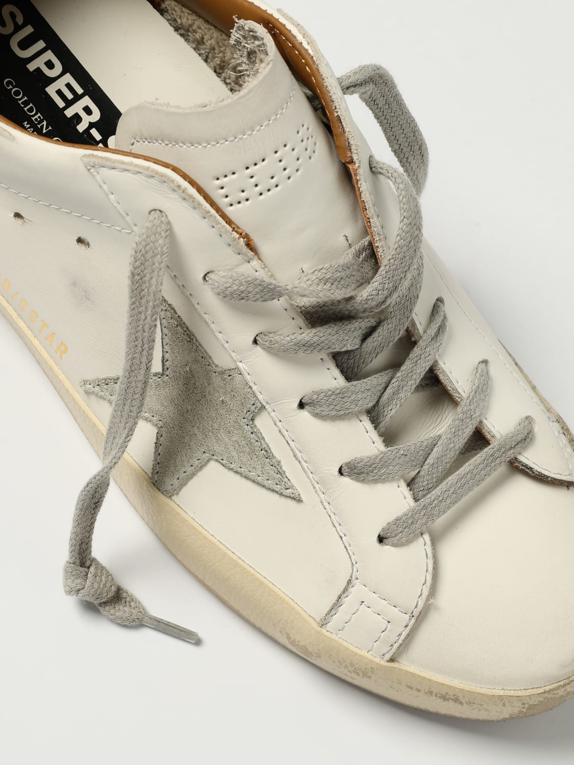 GOLDEN GOOSE SNEAKERS: Sneakers Super-Star Golden Goose in pelle used , Bianco - Img 4