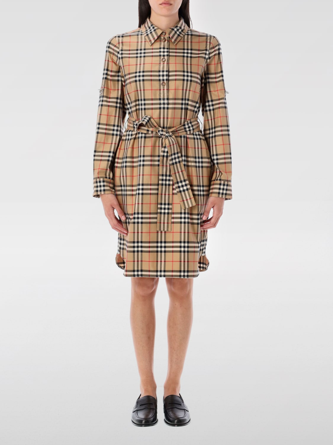 BURBERRY DRESS: Dress woman Burberry, Beige - Img 1