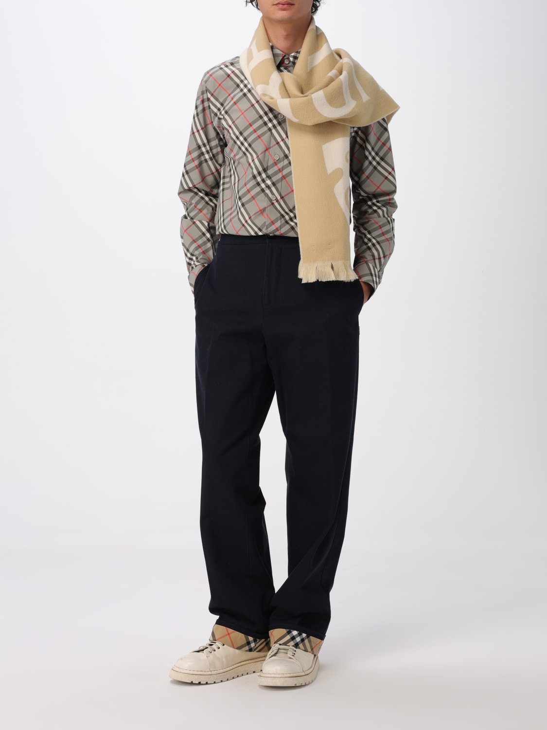 BURBERRY SCARF: Scarf men Burberry, Beige - Img 4