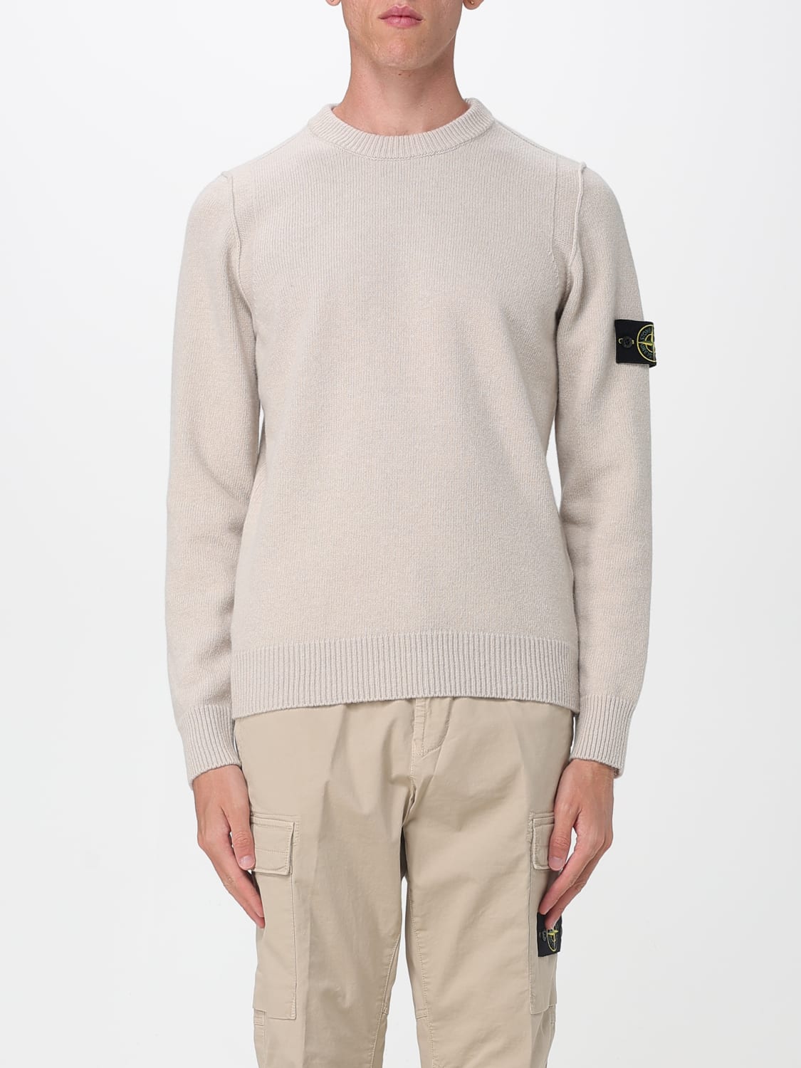 STONE ISLAND SWEATER: Sweater men Stone Island, Beige - Img 1
