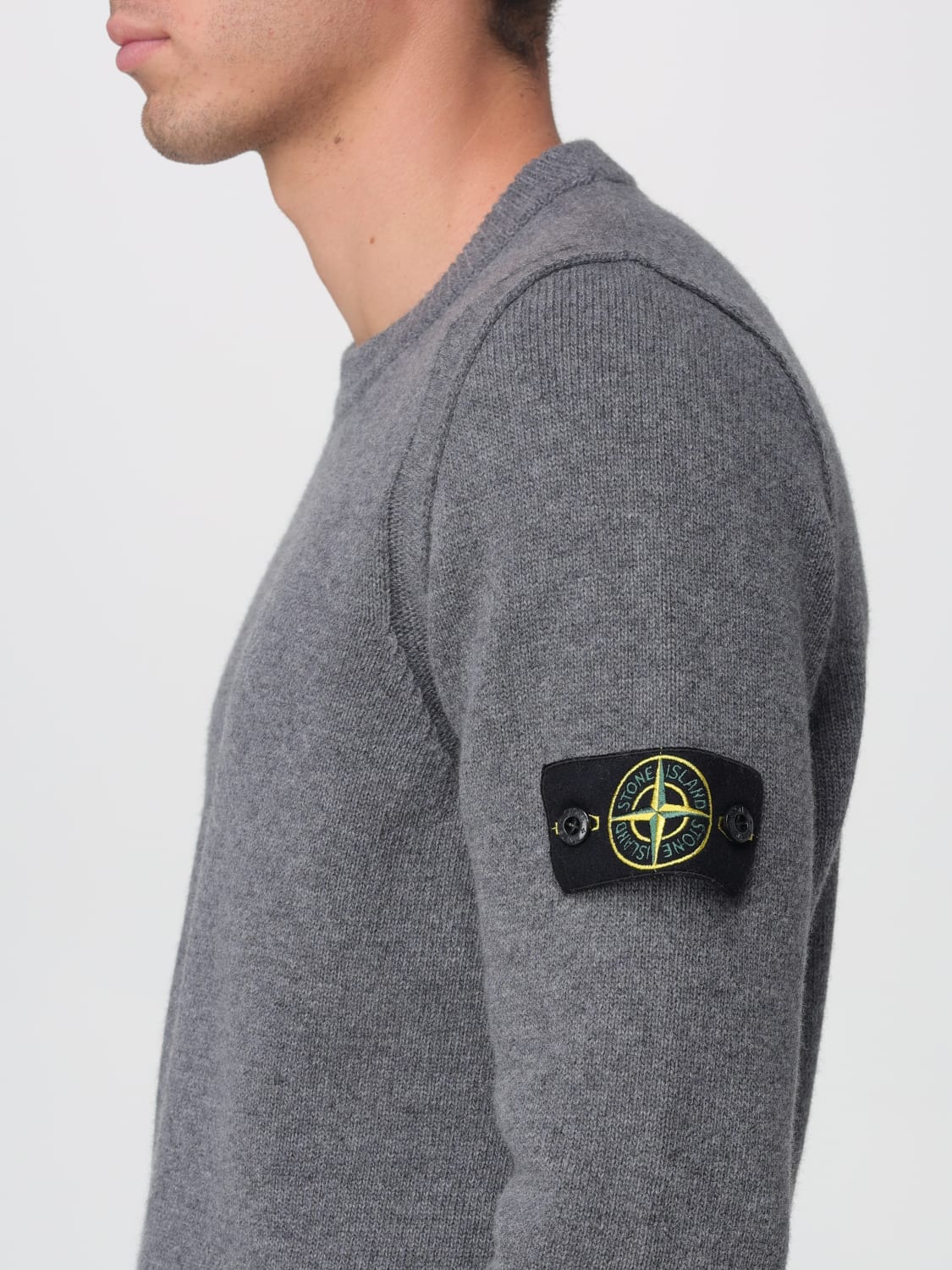STONE ISLAND SWEATER: Sweater men Stone Island, Grey 1 - Img 3