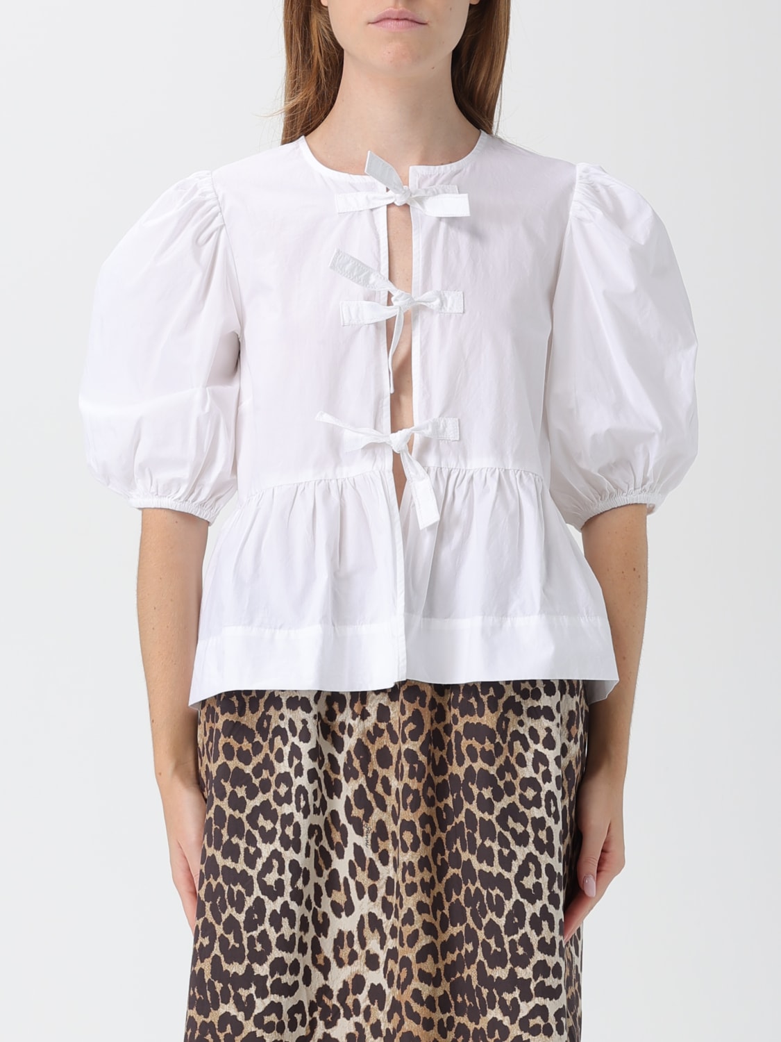 GANNI TOP: Top femme Ganni, Blanc - Img 1