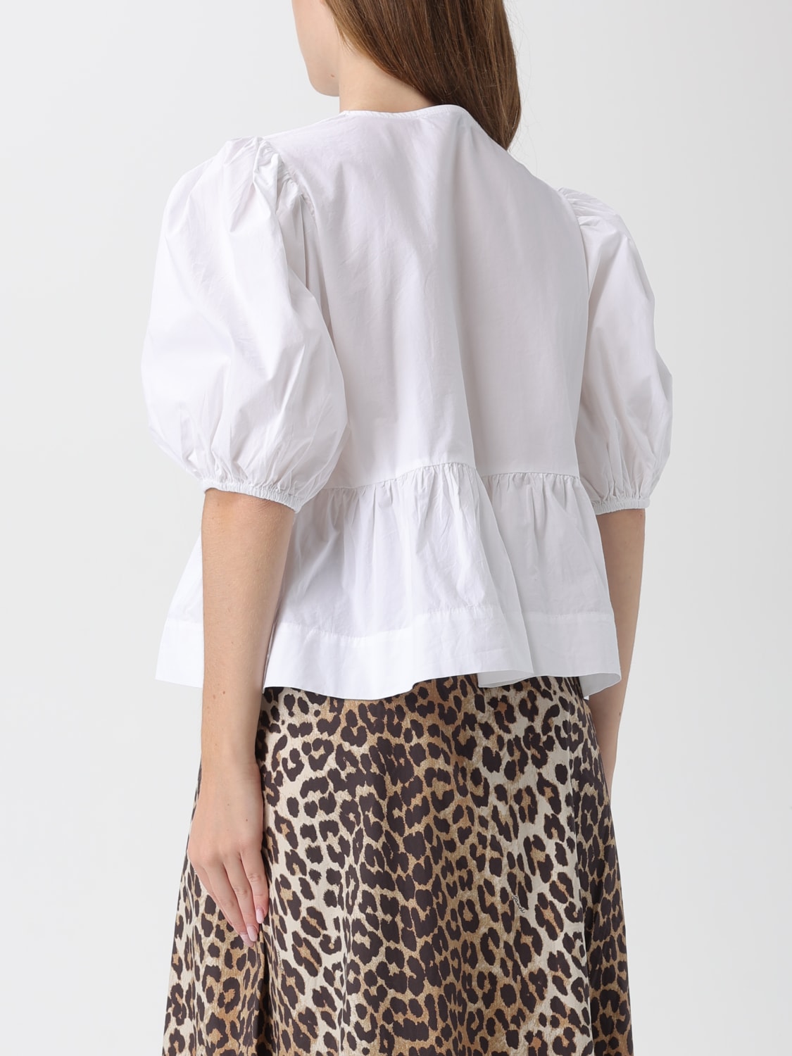 GANNI TOP: Top femme Ganni, Blanc - Img 3