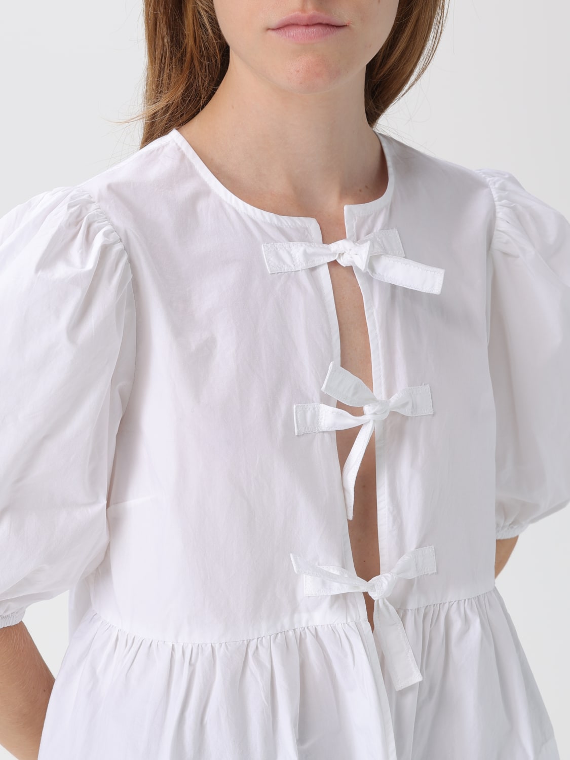 GANNI TOP: Top femme Ganni, Blanc - Img 4