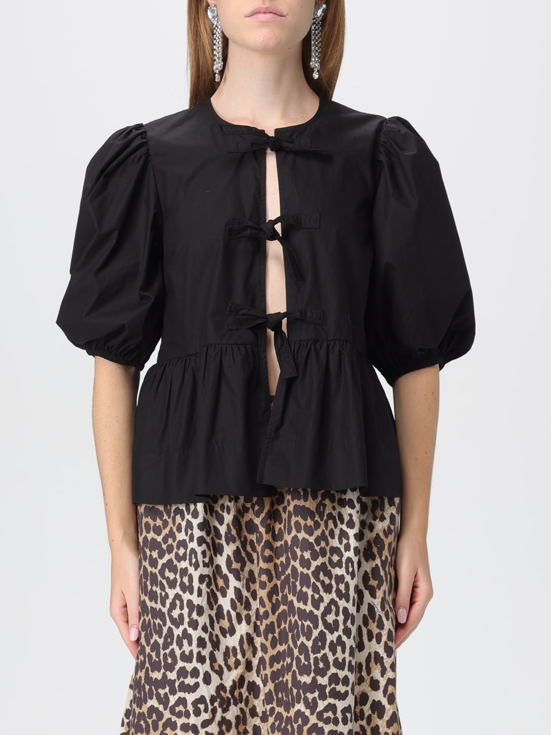 GANNI TOP: Top woman Ganni, Black - Img 1