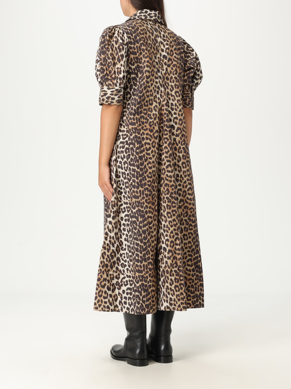 GANNI DRESS: Dress woman Ganni, Brown - Img 2