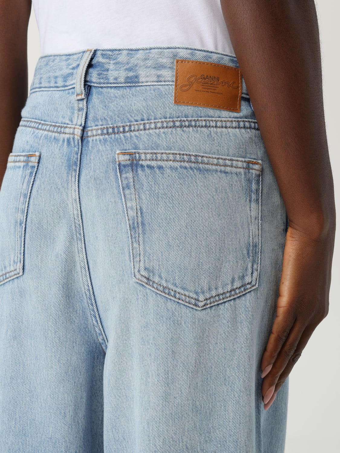 GANNI JEANS: Jeans femme Ganni, Bleu Azur - Img 4