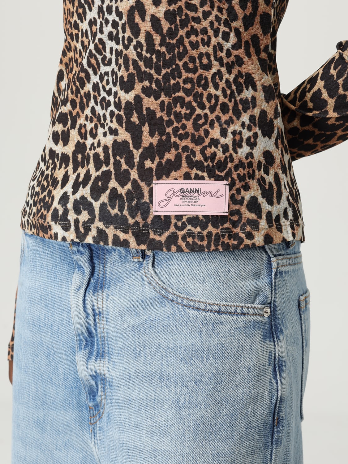 GANNI T-SHIRT: T-shirt woman Ganni, Brown - Img 3