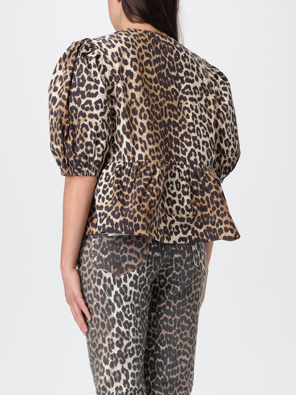 GANNI TOP: Top woman Ganni, Brown - Img 3