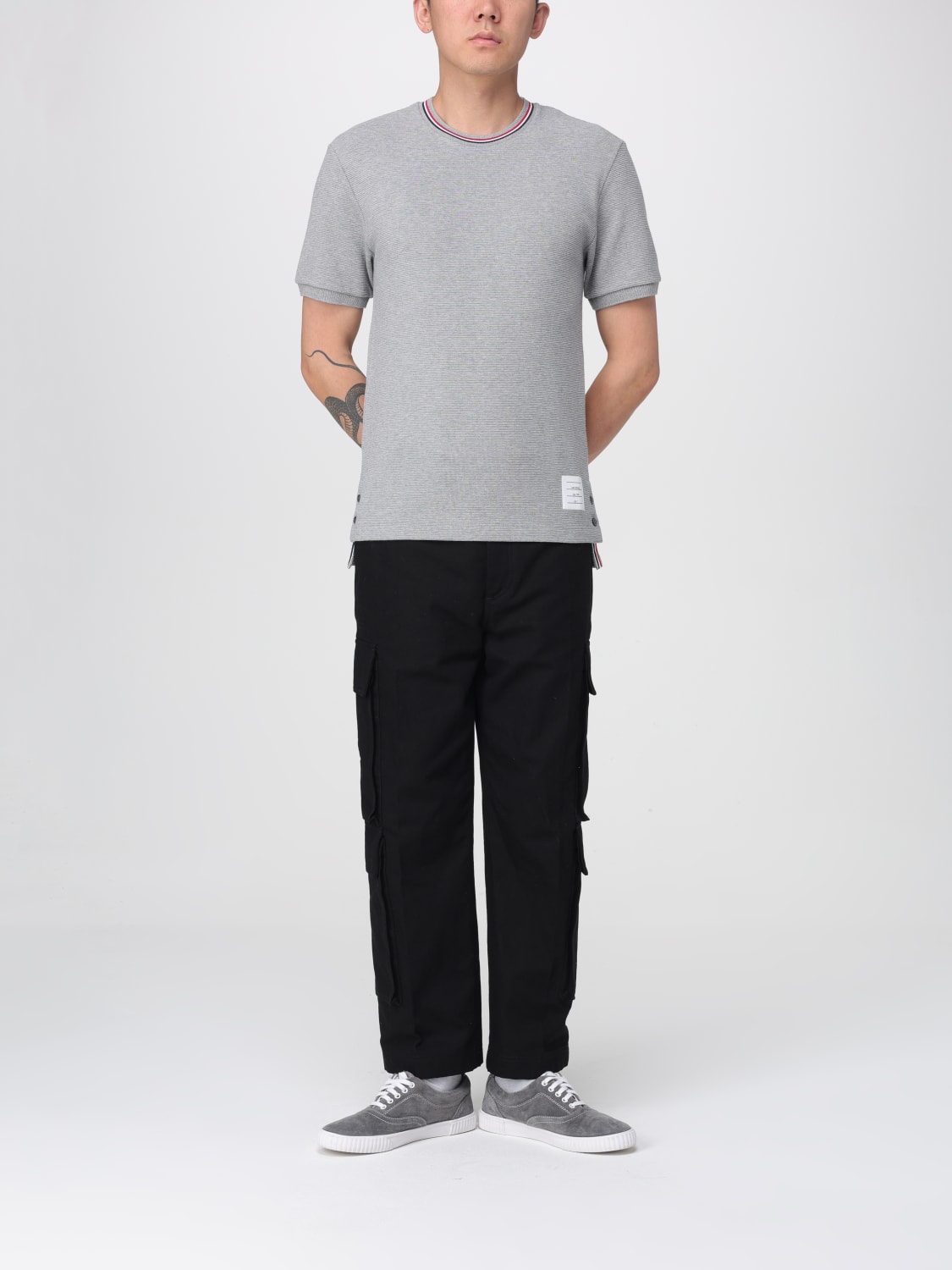 THOM BROWNE T-SHIRT: Polo shirt men Thom Browne, Grey - Img 2