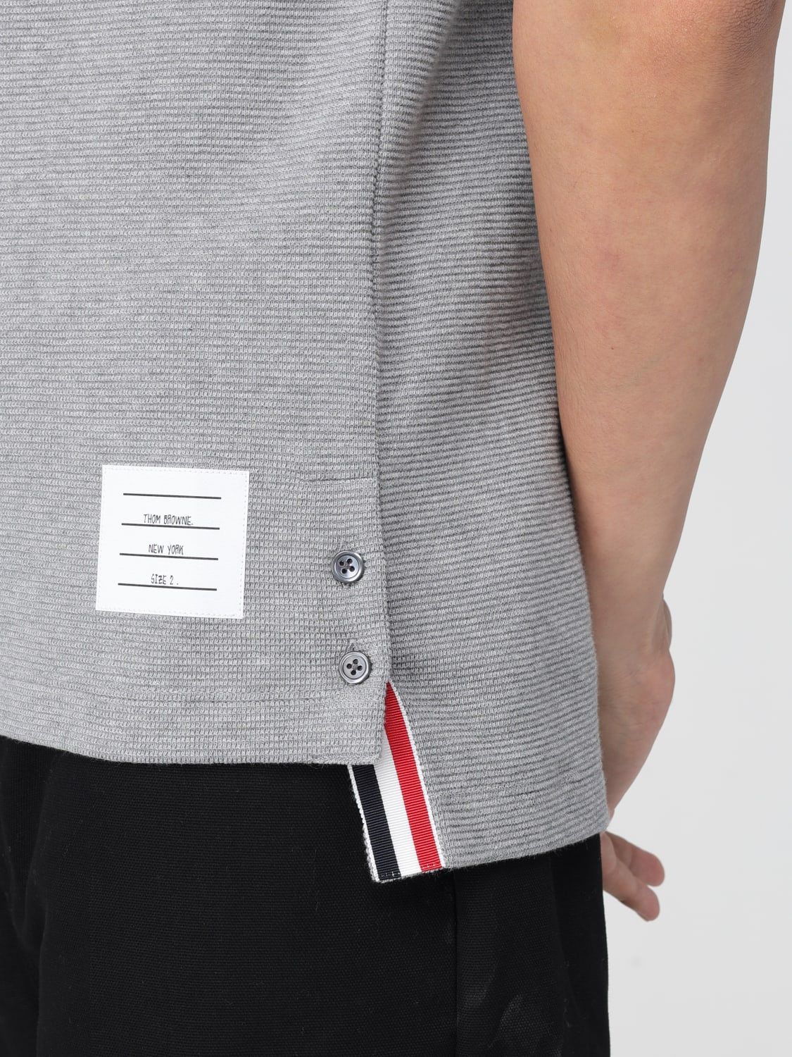 THOM BROWNE T-SHIRT: Polo shirt men Thom Browne, Grey - Img 5