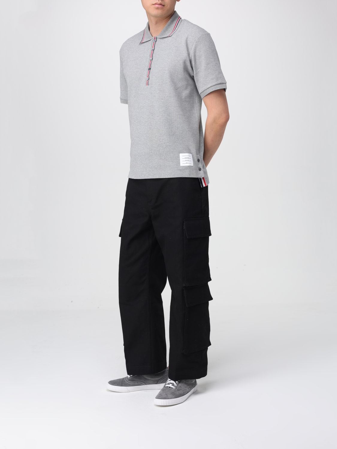 THOM BROWNE POLO SHIRT: Polo shirt men Thom Browne, Grey - Img 2
