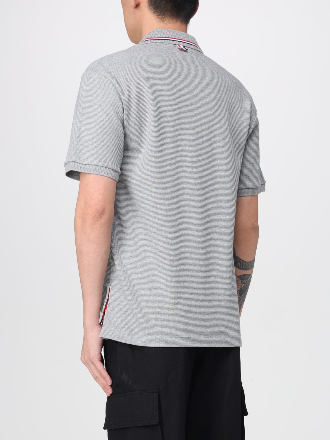 THOM BROWNE POLO SHIRT: Polo shirt men Thom Browne, Grey - Img 3