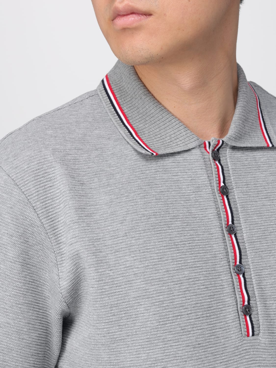 THOM BROWNE POLO SHIRT: Polo shirt men Thom Browne, Grey - Img 5