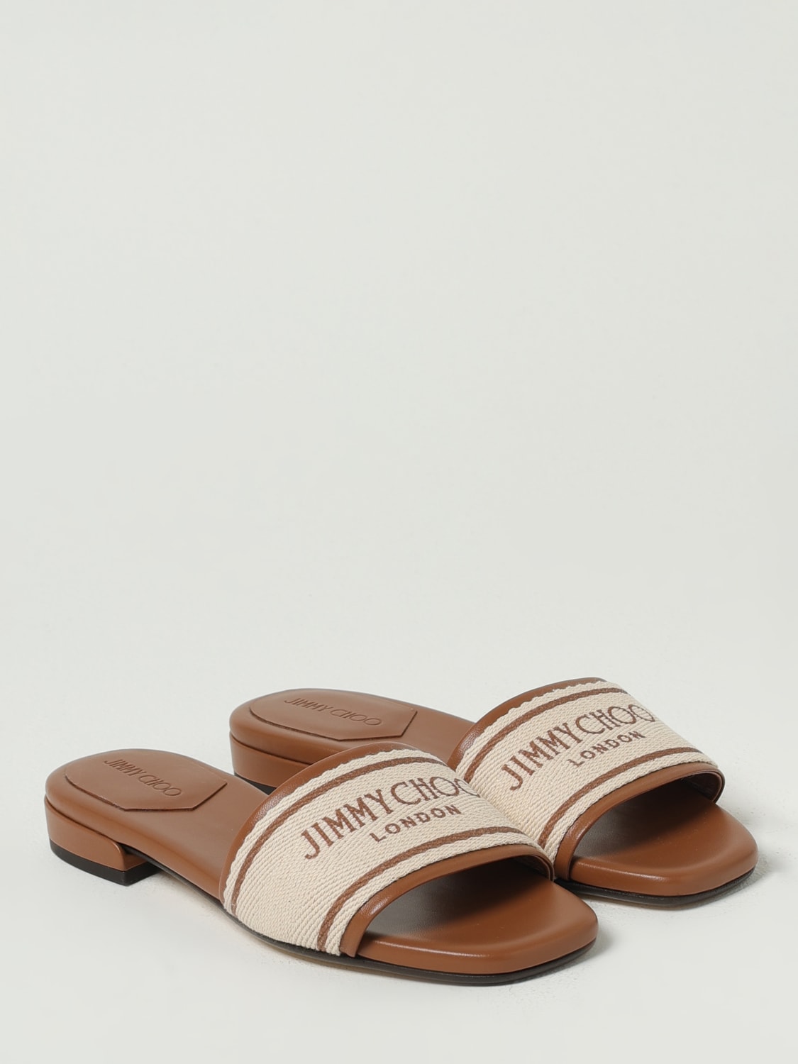 JIMMY CHOO HEELED SANDAL: Flat sandals woman Jimmy Choo, Brown - Img 2