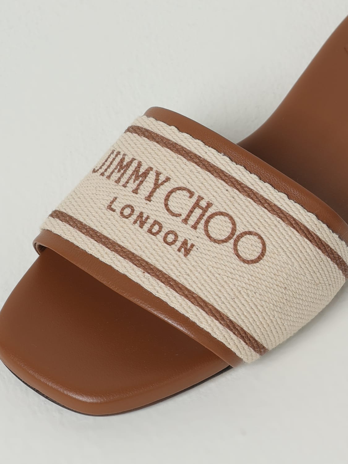 JIMMY CHOO HEELED SANDAL: Flat sandals woman Jimmy Choo, Brown - Img 4