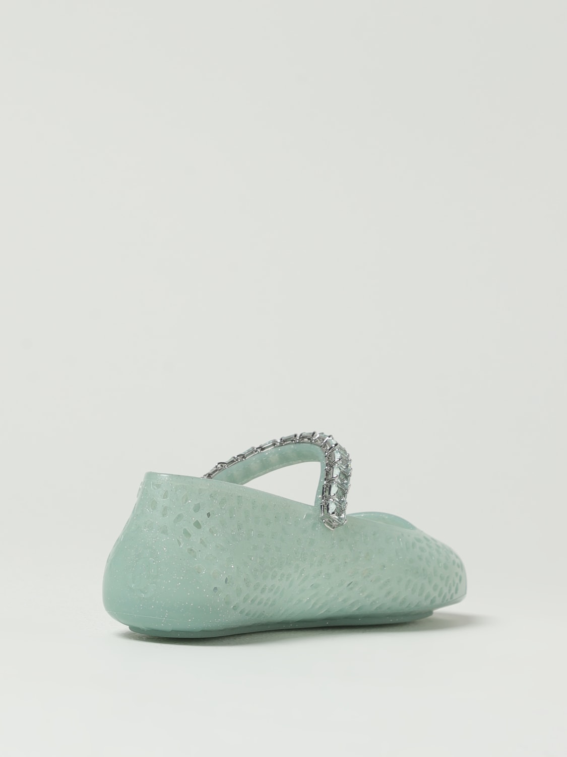 JIMMY CHOO BALLERINE: Ballerina The Jelly Jimmy Choo in gomma traforata con strass , Blue - Img 3