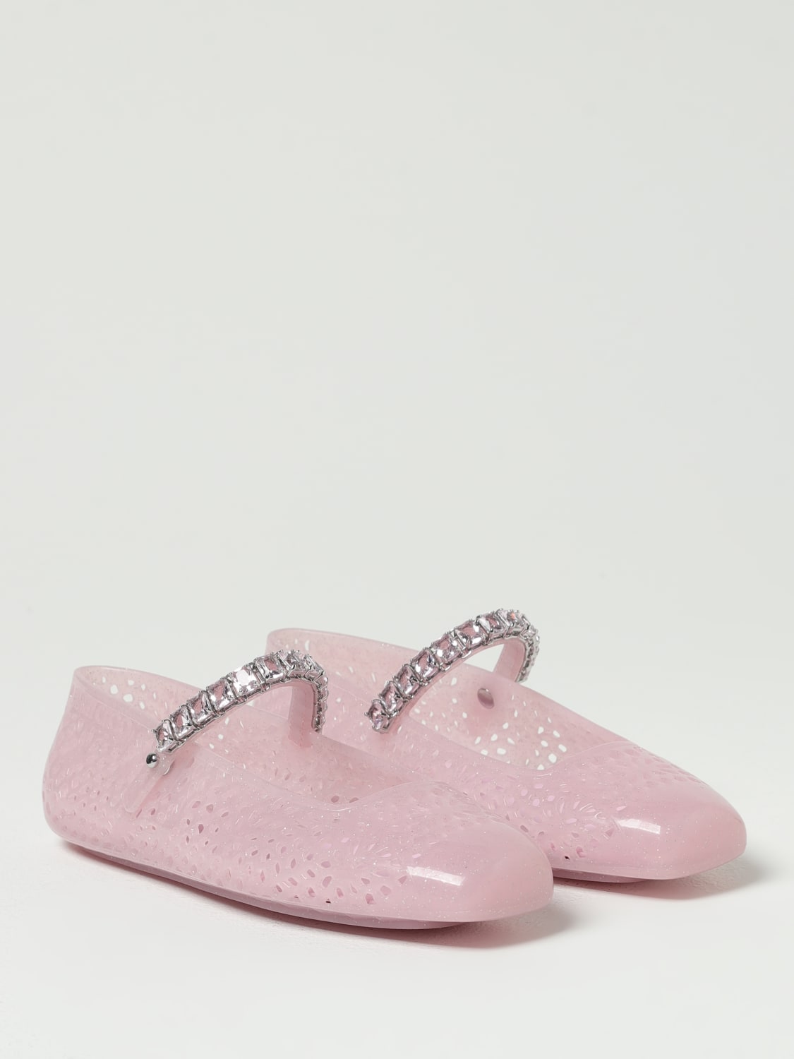 JIMMY CHOO BALLERINE: Ballerina The Jelly Jimmy Choo in gomma traforata con strass , Silver - Img 2