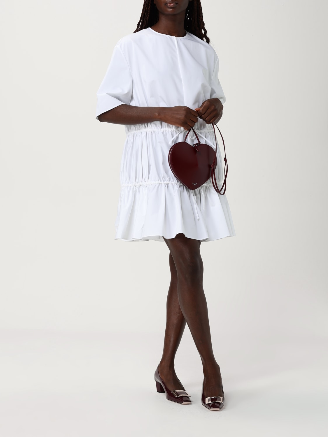 ALAÏA MINI BAG: Shoulder bag woman AlaÏa, Burgundy - Img 2