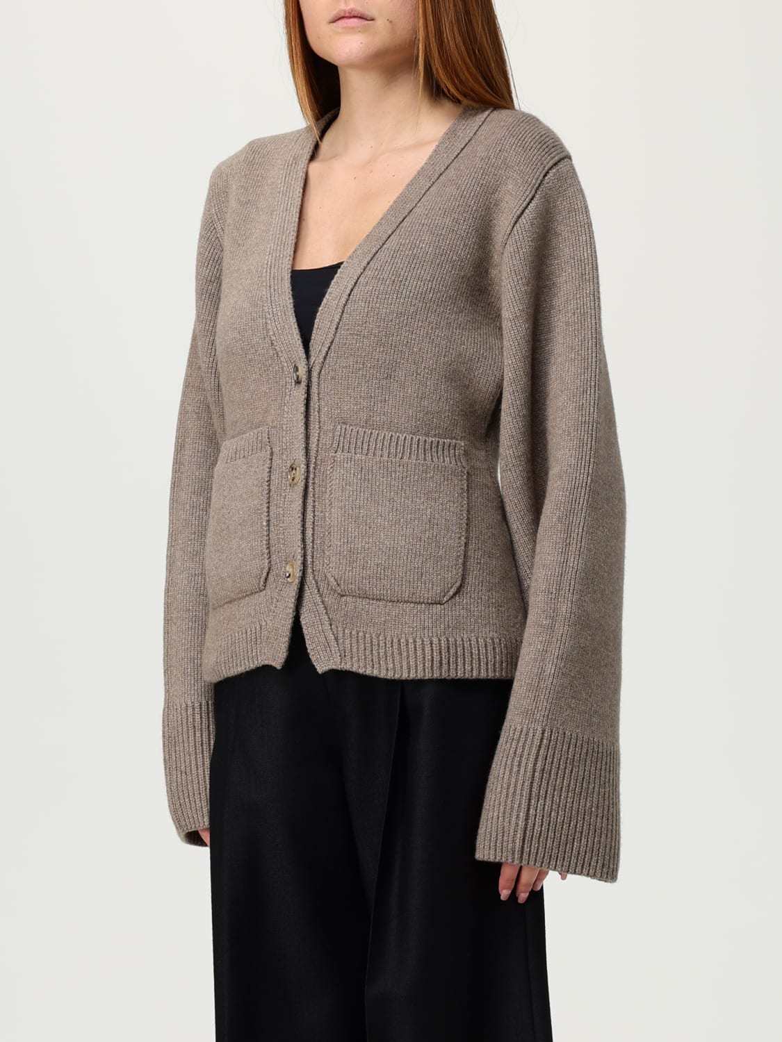 KHAITE SWEATER: Cardigan woman Khaite, Beige - Img 4