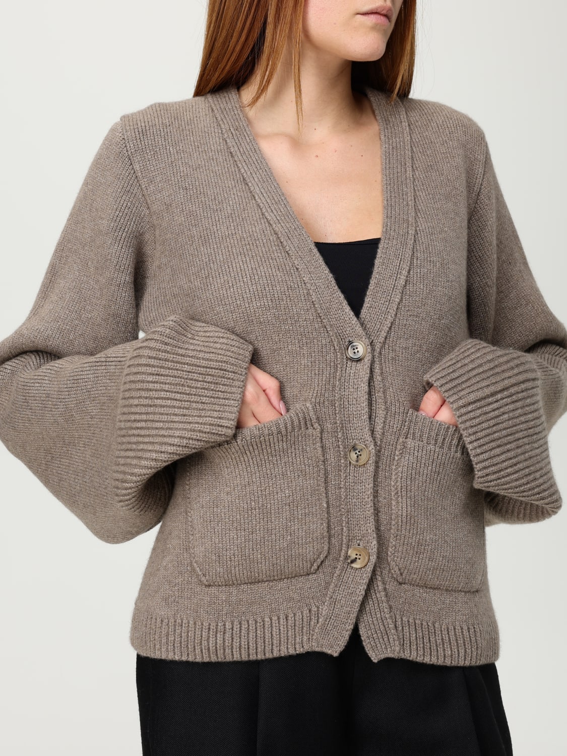 KHAITE SWEATER: Cardigan woman Khaite, Beige - Img 5