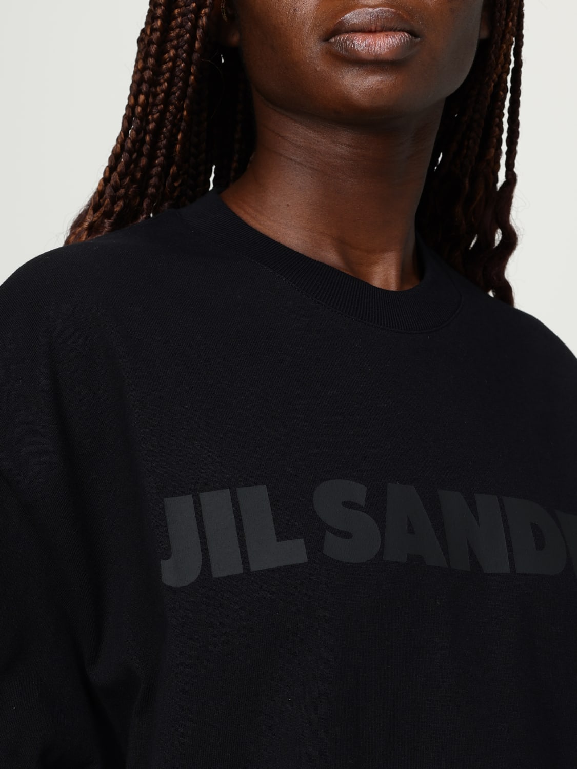 JIL SANDER T-SHIRTS: T-shirt in cotone over con logo Jil Sander, Nero - Img 5