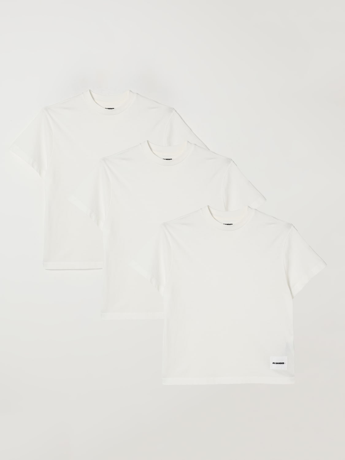 JIL SANDER T-SHIRTS: Set 3 T-shirt basic in cotone Jil Sander, Bianco - Img 2