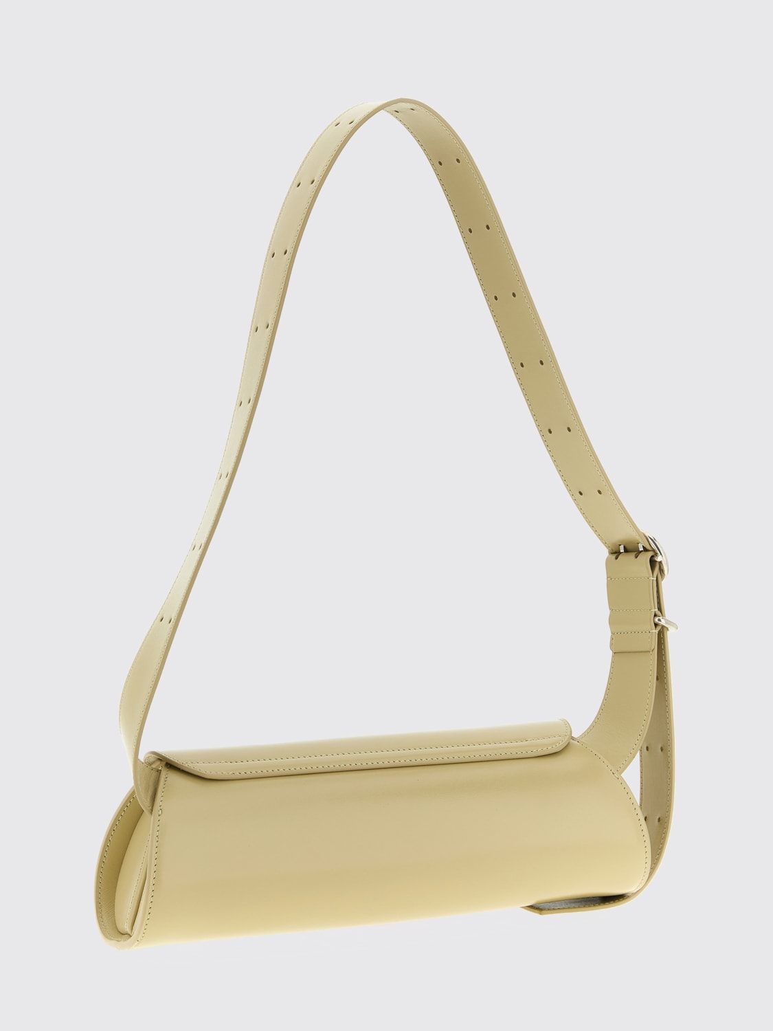JIL SANDER CLUTCH: Borsa Cannolo Jil Sander in pelle palmellata , Beige - Img 2