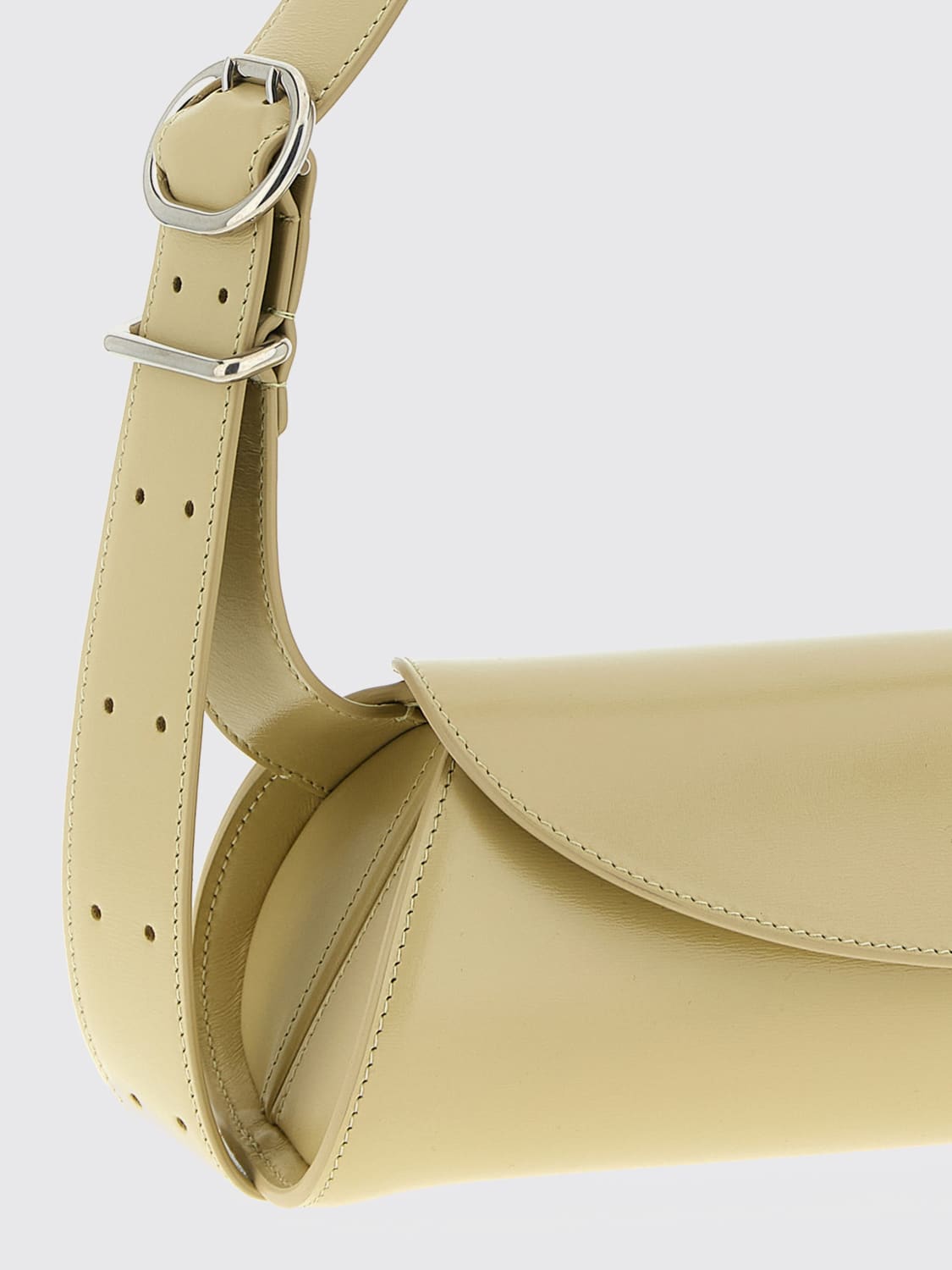 JIL SANDER CLUTCH: Borsa Cannolo Jil Sander in pelle palmellata , Beige - Img 3