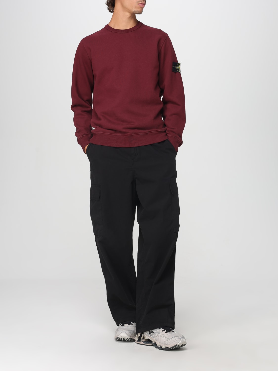 STONE ISLAND SWEATSHIRT: Sweatshirt men Stone Island, Burgundy - Img 2