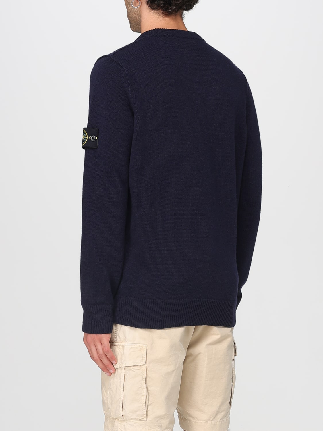 STONE ISLAND SWEATER: Sweater men Stone Island, Blue - Img 3