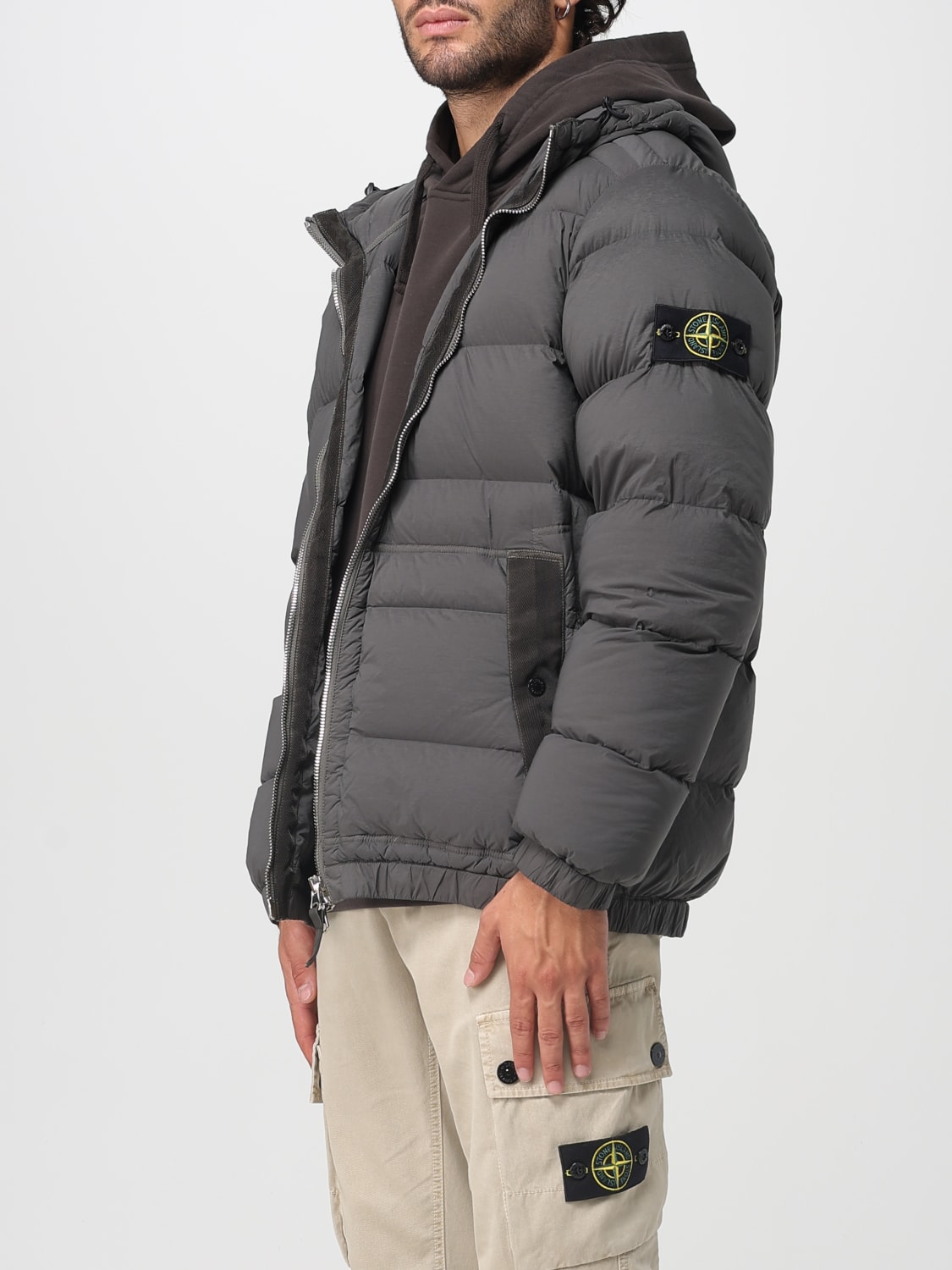 STONE ISLAND 外套: 外套 男士 Stone Island, 灰色 1 - Img 4