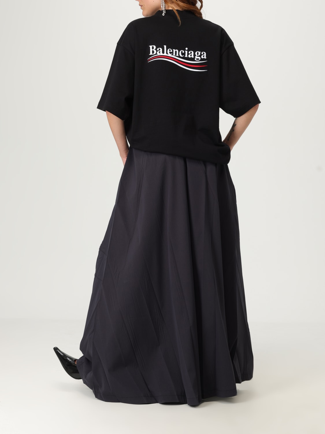 BALENCIAGA GONNA: Gonna Balenciaga in tessuto tecnico, Nero - Img 2