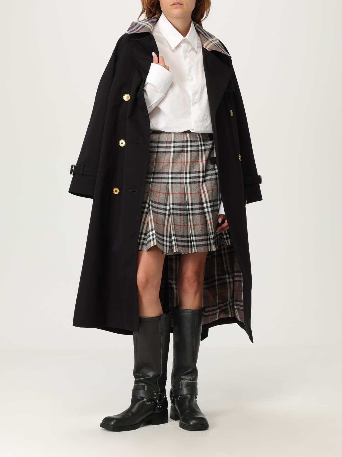 BURBERRY SKIRT: Skirt woman Burberry, Grey - Img 2