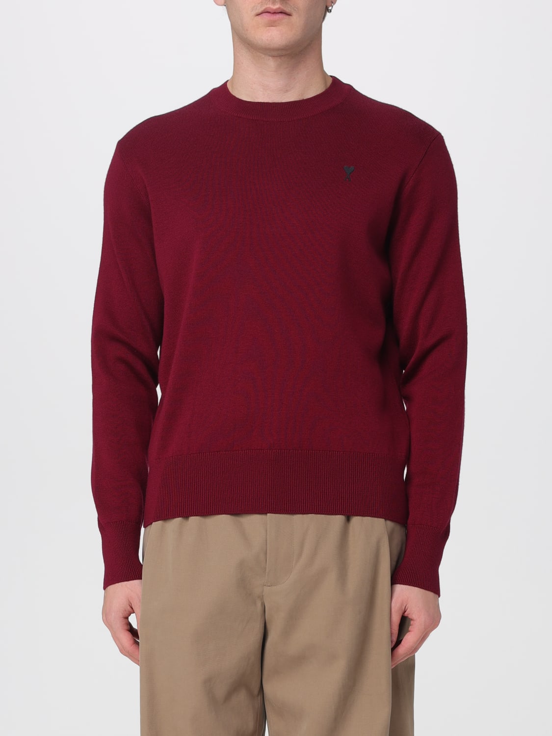 AMI PARIS SWEATER: Sweater men Ami Paris, Burgundy - Img 1