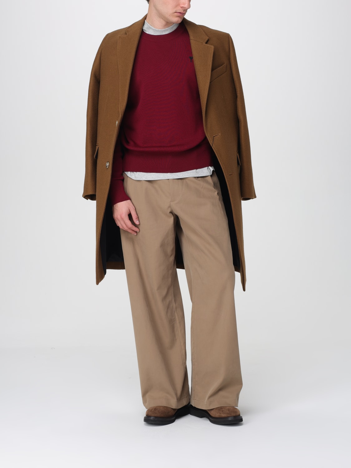 AMI PARIS SWEATER: Sweater men Ami Paris, Burgundy - Img 2