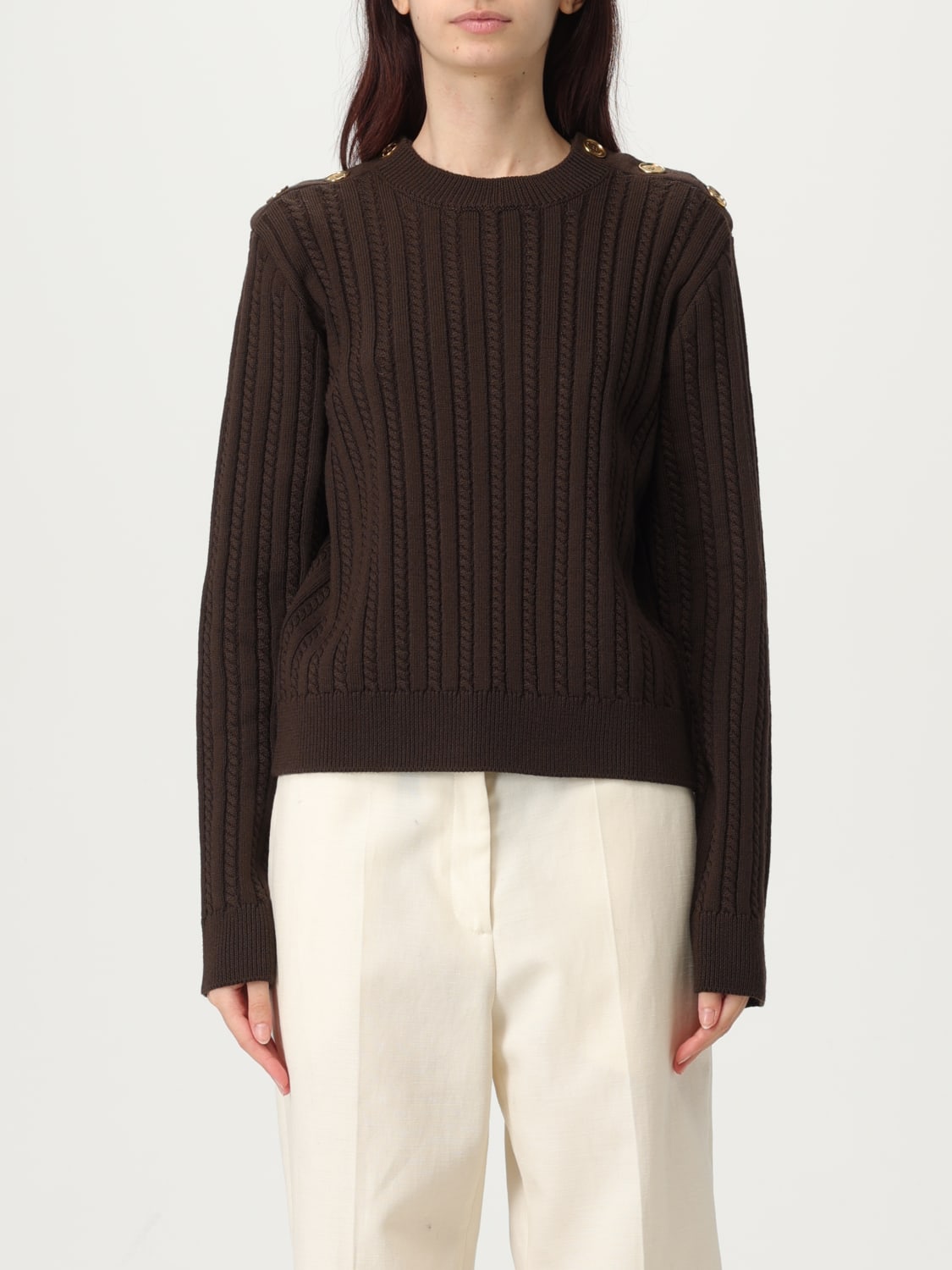 GOLDEN GOOSE SWEATER: Sweatshirt woman Golden Goose, Brown - Img 1